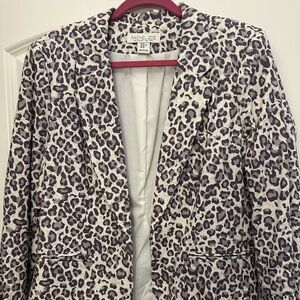 Rachel Zoe Linen Leopard Blazer